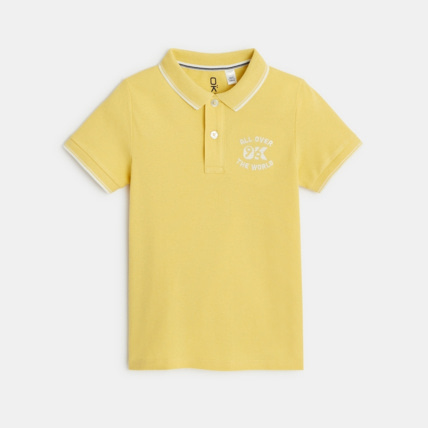 Avis Polo manches courtes 96 All Over The World jaune garçon OKAIDI 1