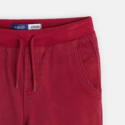Avis Jogpant uni en toile stretch rouge garçon OKAIDI 2