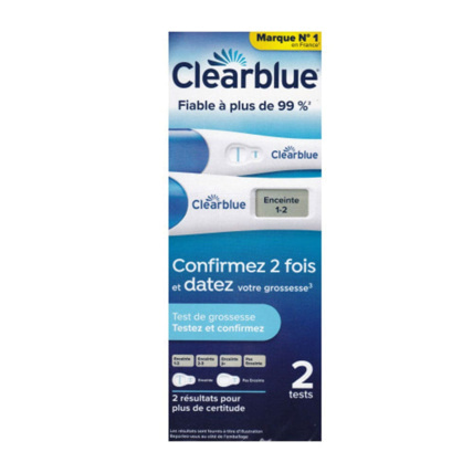 Avis Test De Grossesse Duo Confirmer + Dater 2 tests CLEARBLUE 1