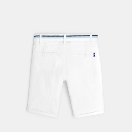 Avis Bermuda slim ceinturé en toile stretch blanc garçon OKAIDI 3