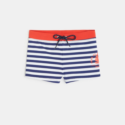 Avis Boxer de bain rayé bleu garçon OKAIDI 1
