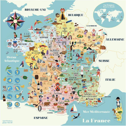 Avis Carte de France magnétique Ingela P. Arrhenius VILAC 1