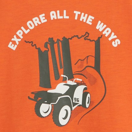 Avis T-shirt à message "Explore all the ways" orange garçon OKAIDI 2