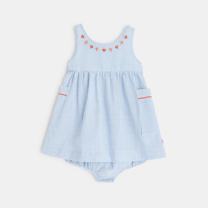 Avis Robe rayée coton reliefé avec bloomer OBAÏBI 1