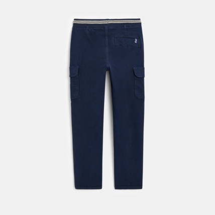 Avis Pantalon cargo en toile unie bleu garçon OKAIDI 4
