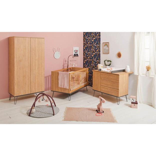 Trio chambre lit, commode, armoire - Ambra