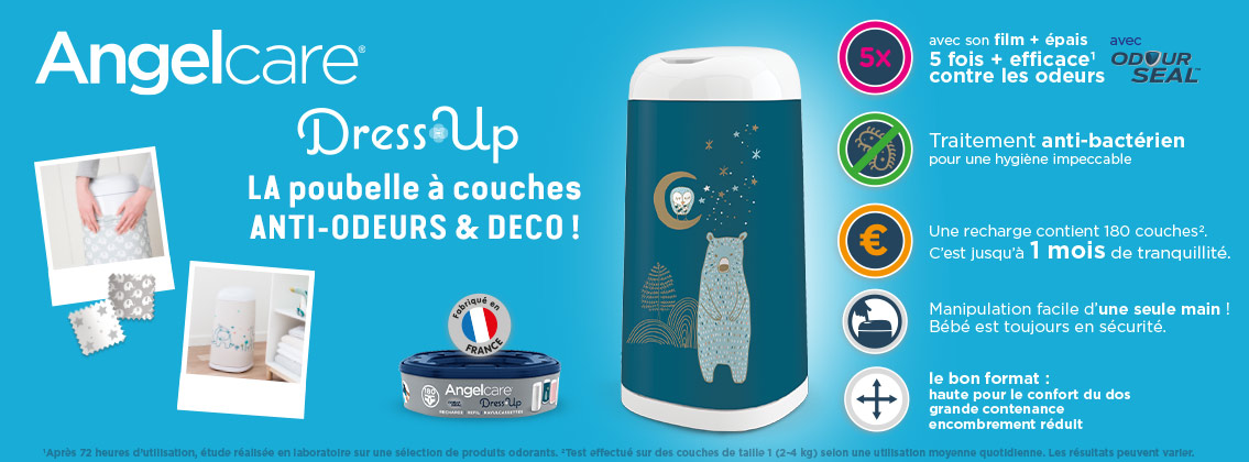 Baby Test Poubelle à couches Dress Up ANGELCARE
